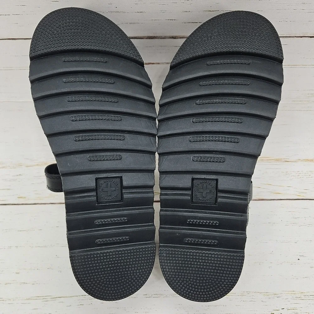 Dr Martens Klaire J Youth Junior Girls 5‎ Leather Black Strappy Sandals Adjust